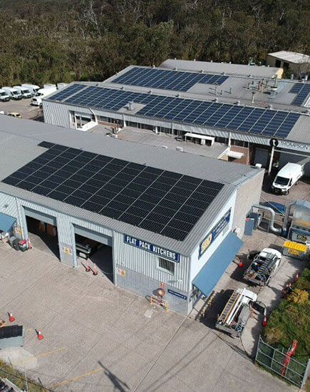 30kW commercial solar system on sheds